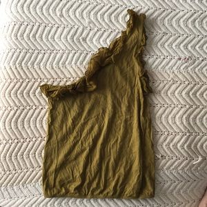 J.Crew One Sleeved Olive Tank